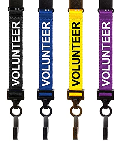 CKB Ltd® 10x Black Noir VOLUNTEER LANYARDS Breakaway Safety Lanyard Cordon Tour De Cou Pour Porte-Badges Avec Clip En Plastique