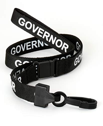 CKB Ltd® 20x Black Noir GOVERNOR LANYARDS Breakaway Safety Lanyard Cordon Tour De Cou Pour Porte-Badges Avec Clip En Plastique