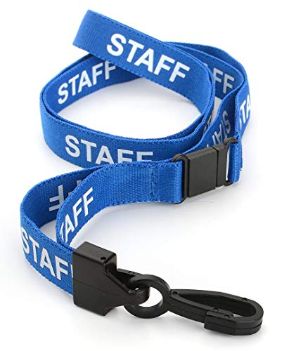 CKB Ltd® 20x Blue Bleu STAFF LANYARDS Breakaway Safety Lanyard Cordon Tour De Cou Pour Porte-Badges Avec Clip En Plastique