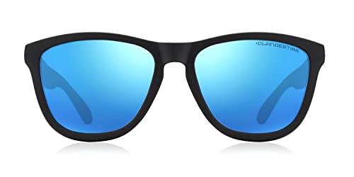 CLANDESTINE Model Matte Black Light Blue - Gafas de Sol de Nylon HD de Hombre & Mujer
