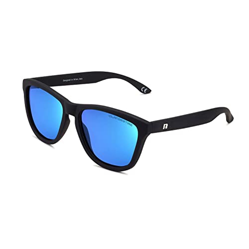 CLANDESTINE Model Matte Black Light Blue - Gafas de Sol de Nylon HD de Hombre & Mujer