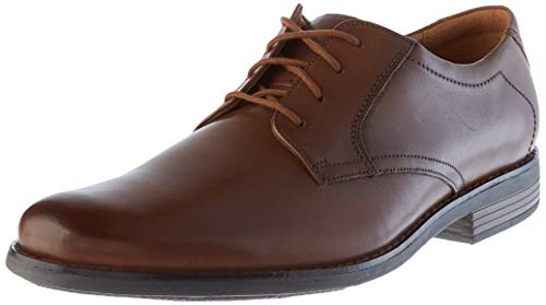 Clarks Becken Lace, Zapatos de Cordones Brogue Hombre, Marrón (Dark Brown Leather), 43 EU