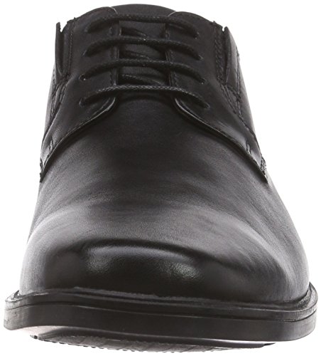 Clarks Tilden Plain, Zapatos de Cordones Derby Hombre, Negro (Black Leather), 43 EU