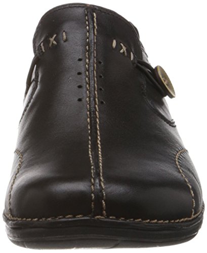 Clarks Un Loop, Mocasines Mujer, Negro (Black Leather), 38 EU