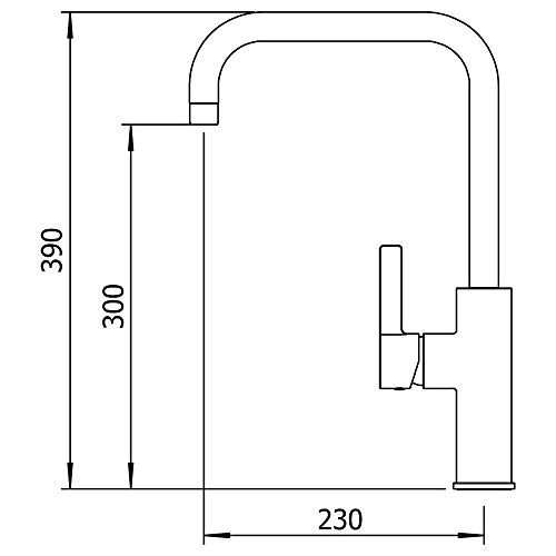 Clever 61186 Grifo de Cocina Monomando Alpina Right, Cromado
