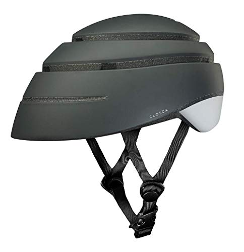 Closca Casco de Bicicleta para Adulto, Plegable Helmet Loop. Casco de Bici y Patinete Eléctrico/Scooter para Mujer y Hombre Unisex. Negro/Blanco, Talla L