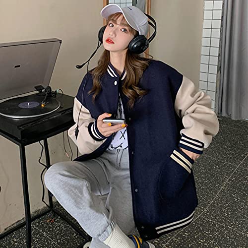 Cloudy Primavera otoño Chicas cortadoras de béisbol Uniforme de béisbol Chaqueta bombardear Mujer Ropa Hembra señoras Harajuku Streetwear Suelto gótico