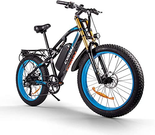 CM-900 Bicicleta eléctrica de neumático Grueso de 26 Pulgadas 48V 17AH Batería de Litio Pedal asistido Playa Bicicleta eléctrica de montaña Frenos de Disco hidráulicos Shimano de 9 velocidades