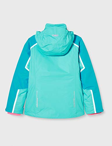 CMP Giacca Sci con Cappuccio con Bottoncini Chaqueta, Niñas, Azul Turquesa, 176
