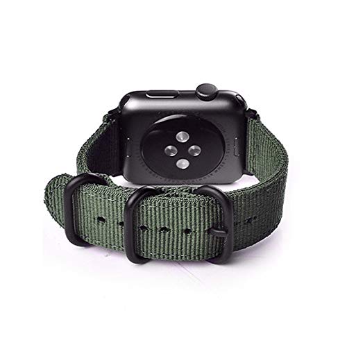 CNYMANY 20mm Banda de Reloj Balística Universal, Correa de Repuesto de Correa Tejida de Lona de Nylon Cierre de Hebilla Cierre Ajustable para Smart-Watch Sport Fitness Tracker - Verde