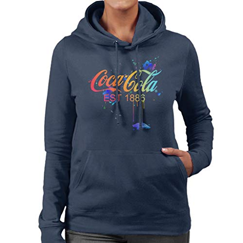 Coca Cola Colour Paint Spatter Women's Hooded Sweatshirt