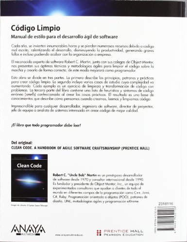 Código Limpio: Manual de estilo para el desarrollo ágil de software (Programación)