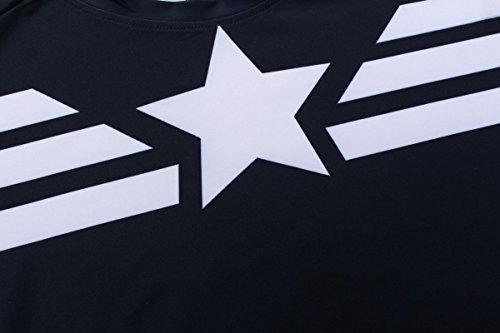 Cody Lundin® Hombres Deporte Apretado Camisa Película Captain héroe Formación Rutina de Ejercicio Capas Base Camiseta (XXL)