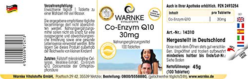 Coenzima Q10 30mg – Vegana – 100 comprimidos