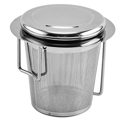 Colador de té de acero inoxidable 304 para té suelto Coladores de té Premium Filtro de té con tapa con asa larga plegable Para la mayoría de las teteras, tazas de té y tazones de té