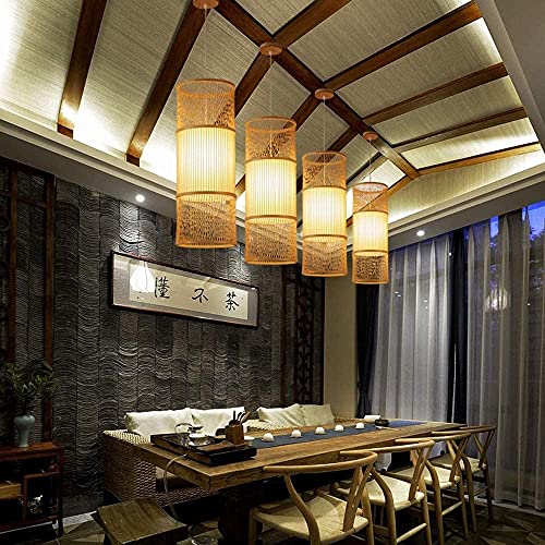Colgante Iluminación Estilo chino Chandelier Tea Room Club Inn Art Long Downlight Restaurante Casa Rural por habitaciones Decoración de bambú Lámpara de bambú para casa, villa, Bar, Restaurantes