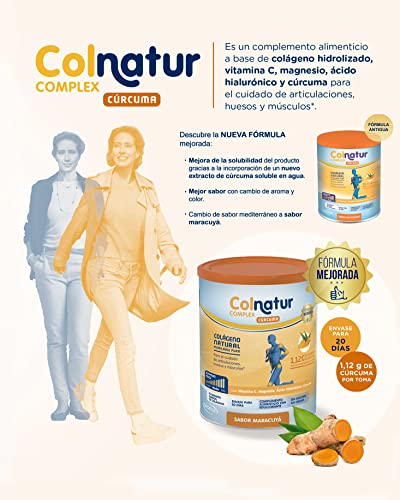 Colnatur Complex Maracuyá - Colágeno con Magnesio, Cúrcuma y Vitamina C para Músculos y Articulaciones, 250g