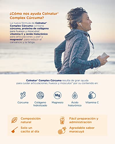 Colnatur Complex Maracuyá - Colágeno con Magnesio, Cúrcuma y Vitamina C para Músculos y Articulaciones, 250g