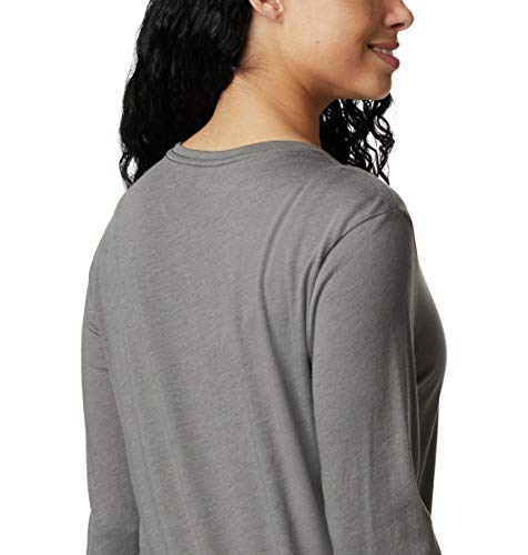 Columbia Autumn Trek Long Sleeve Relaxed tee Camiseta, Carbón de leña/Globo para Caminar, S para Mujer