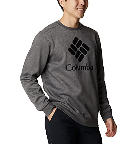 Columbia Crew Tripulación Trek, Carbón Jaspeado/Negro, Medium-10X-Large para Hombre