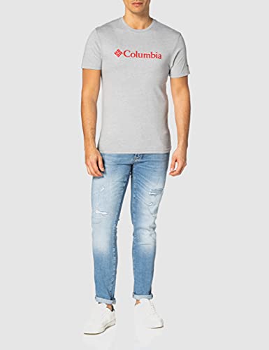 Columbia CSC Basic Camiseta de Manga Corta, Hombre, Gris Grey Heather, M