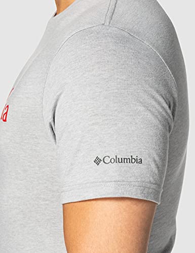 Columbia CSC Basic Camiseta de Manga Corta, Hombre, Gris Grey Heather, M