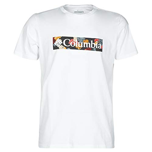 Columbia M Rapid Ridge Camiseta Estampada De Manga Corta, Hombre, White, Wildfire Framed Floral, XL