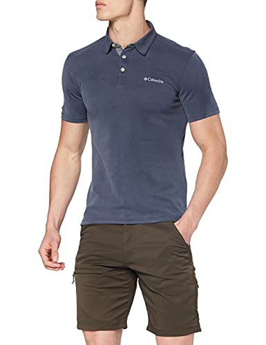 Columbia Nelson Point Polo EO0035 Manga Corta, Hombre, Azul (Collegiate Navy), S