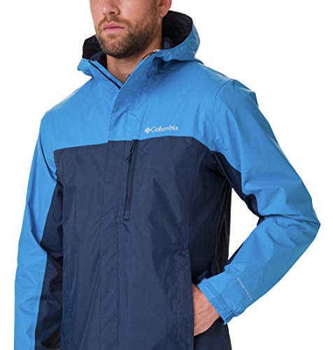 Columbia Pouring Adventure II Chaqueta para lluvia, Hombre, Azul (Collegiate Navy, Azure Blue), Talla: XL