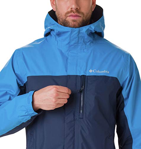 Columbia Pouring Adventure II Chaqueta para lluvia, Hombre, Azul (Collegiate Navy, Azure Blue), Talla: XL