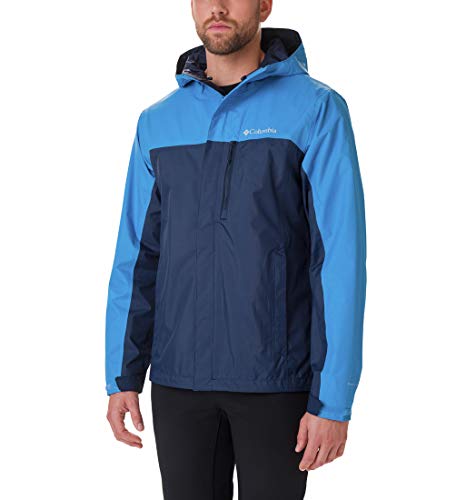 Columbia Pouring Adventure II Chaqueta para lluvia, Hombre, Azul (Collegiate Navy, Azure Blue), Talla: XL