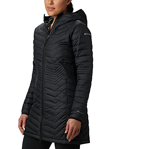 Columbia Powder Lite Mid , Chaqueta larga Mujer, Negro (BLACK), XL