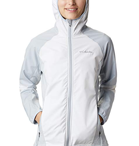 Columbia Sweet As Softshell Sudadera con Capucha, Mujer, Blanco/Gris (White, Cirrus Grey), L