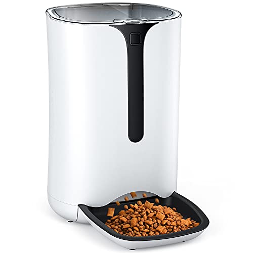 Comederos de Gatos Automáticos con Temporizador Alimentador Automático con Pantalla LCD Función de Control de Porciones y Grabación de Sonido con 6L para hasta 4 Comidas al día