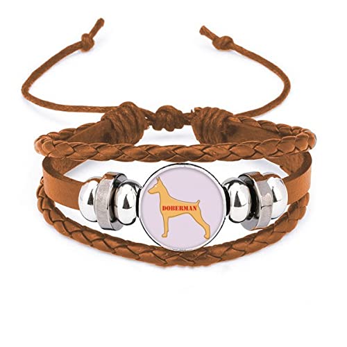 comp Doberman - Pulsera de piel con forma de cuerpo