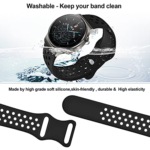 Compatible con Huawei Watch GT2 Pro Correa/Huawei Watch GT2 46mm Correa, 22mm Silicona Pulsera Deportiva Correa para Huawei Watch 3/Pro/Huawei Watch GT 2/GT Fashion/Sport/Active/Elegant/Classic