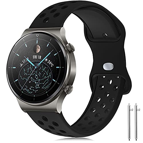 Compatible con Huawei Watch GT2 Pro Correa/Huawei Watch GT2 46mm Correa, 22mm Silicona Pulsera Deportiva Correa para Huawei Watch 3/Pro/Huawei Watch GT 2/GT Fashion/Sport/Active/Elegant/Classic