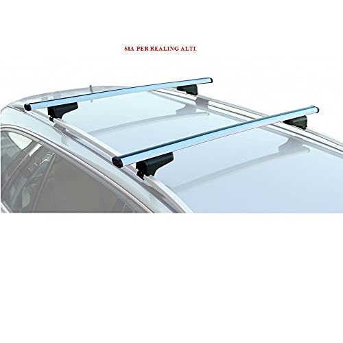 Compatible con Skoda Octavia Scout 5P 2018 Barras portaequipajes para techo de coche de 110 cm de aluminio + portabicicletas de techo para 1 bicicleta para realing altos y bajos