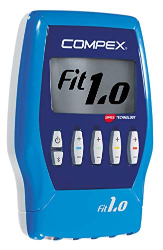 Compex Fit 1.0 Electroestimulador, Unisex, Azul + Motor Point - Lápiz de Punto Motor, Plateado, Standard