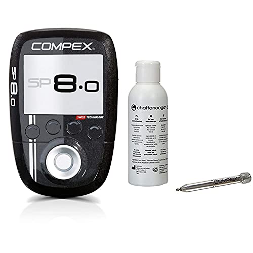 Compex SP 8.0 Electroestimulador, Unisex, Negro + Motor Point Lápiz De Punto Motor, Plateado, Standard