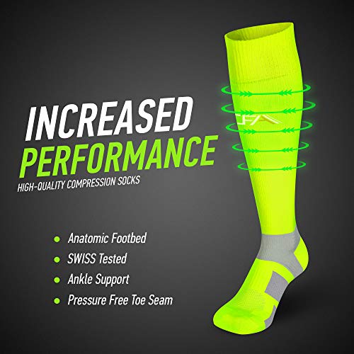 COMPRESSION FOR ATHLETES, Calcetines de compresión, protección del Tobillo y Apoyo del metatarso