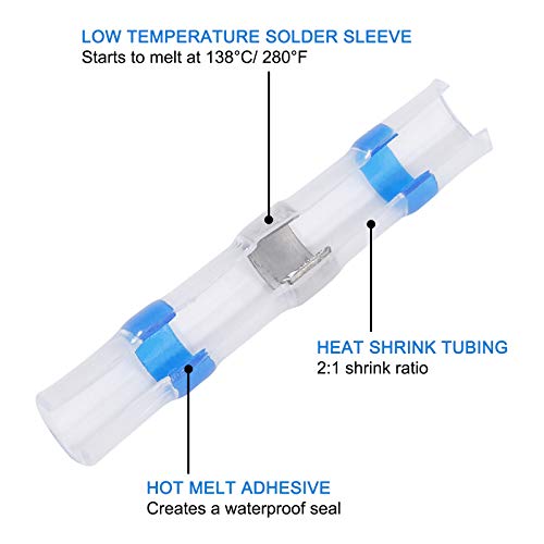 Conectores Termocontraíble Sello de la Soldadura Terminales de Cable Eléctricos Impermeable Empalmes Aislados Kits 100pcs