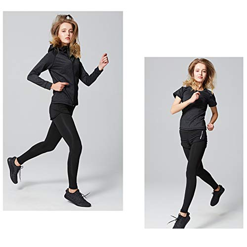 Conjunto Chandal Mujer Completo Conjuntos Deportivos para Mujer Deporta Ropa Chándal Traje Deportivo de jogging Yoga Set Conjunto de Gimnasio Ejercicio Entrenamiento Fitness Tenis Ropa (Negro, M)