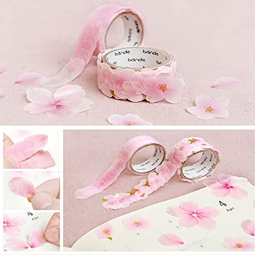 Conjunto De Cinta Washi Cinta De Papel Pétalo Pétalos Cinta Adhesiva Cinta Adhesiva Decorativa De Pétalos De Flores Pegatinas De Pétalos De Flores Multicolores Para Diy Crafts Scrapbooking, 4 Rollo