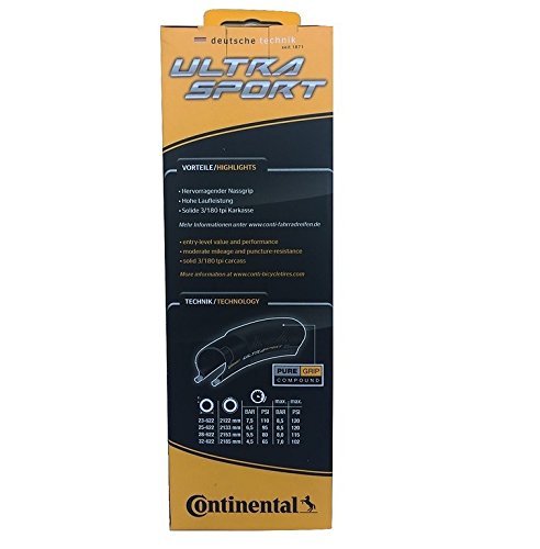 Continental Ultra Sport II  Cubierta, Unisex, Negro/Azul, 700 x 23C (23-622)
