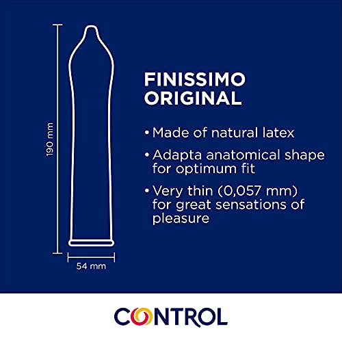 Control Finissimo - Caja de condones muy finos, gama sensibilidad, lubricados, ajuste perfecto, sexo seguro, 24 unidades (pack ahorro)