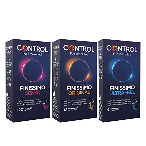 Control Super Feeling - Caja de preservativos finos surtidos, 30 preservativos