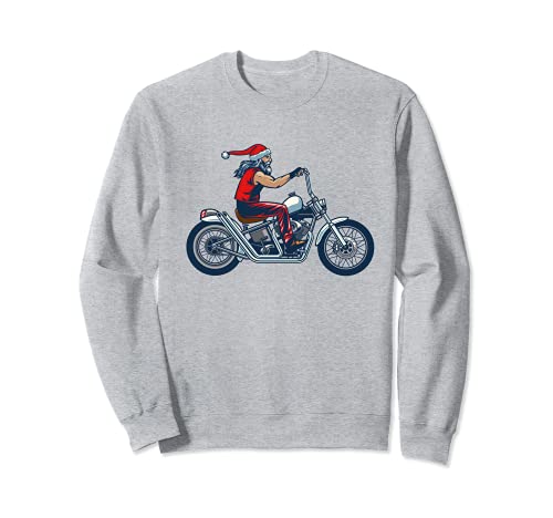 Cool Father Christmas Biker Santa en Chopper - Regalo de motocicleta Sudadera