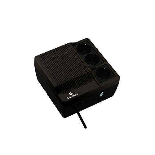 CoolBox SCUDO600 - SAI/UPS Sistema de alimentación ininterrumpida de 600VA/300W con 3 Schukos. Color Negro