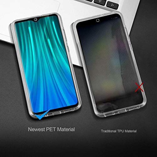 COPHONE - Funda para Xiaomi Redmi Note 8 Pro 100%Transparente 360 Grados Protección Completa Delantera Suave de silicona+ Trasera rígida. Funda táctil 360 Grados antigolpes para Redmi Note 8 PRo